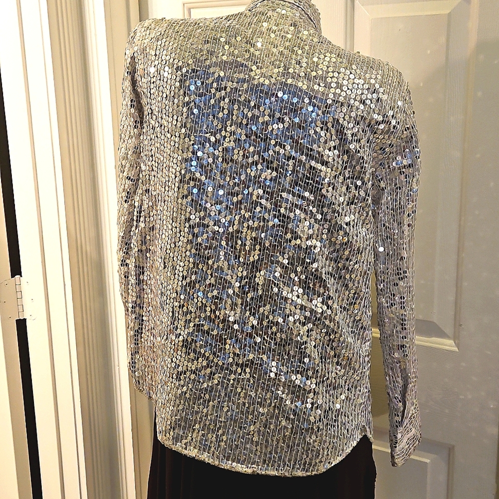 Deluxity Silver Sequin Jacket - image 3